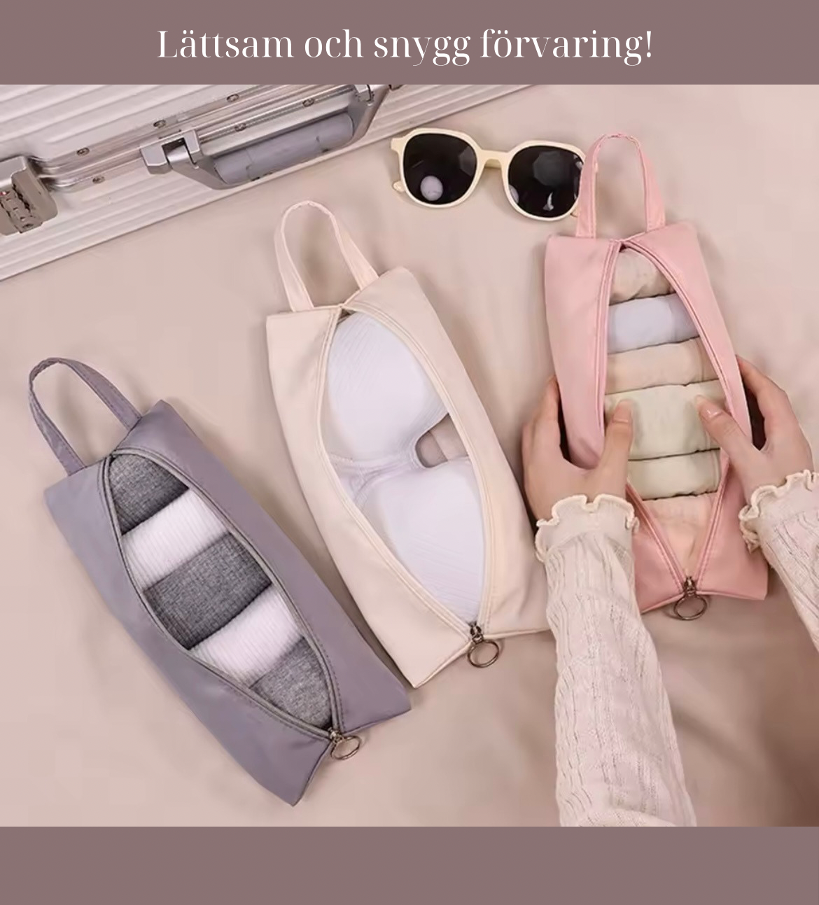 Reseförvaringsväska i Polyester – Lätt, Vattentålig & Vikbar Organizer för Underkläder, Smink & Accessoarer